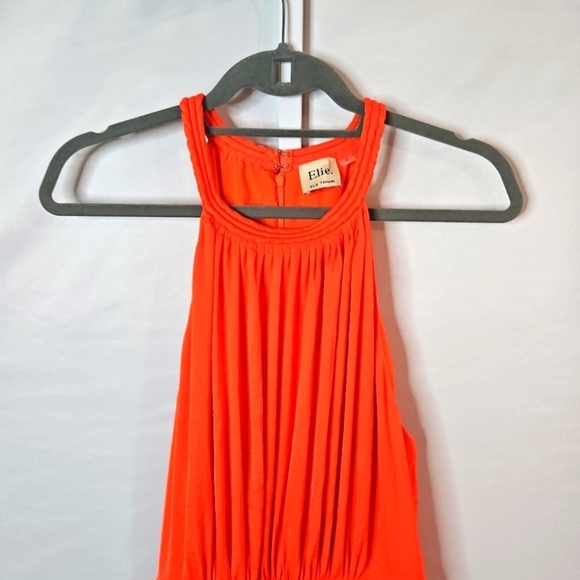 Elie Tahari Orange Maxi Dress Size 16 - Picture 4 of 11